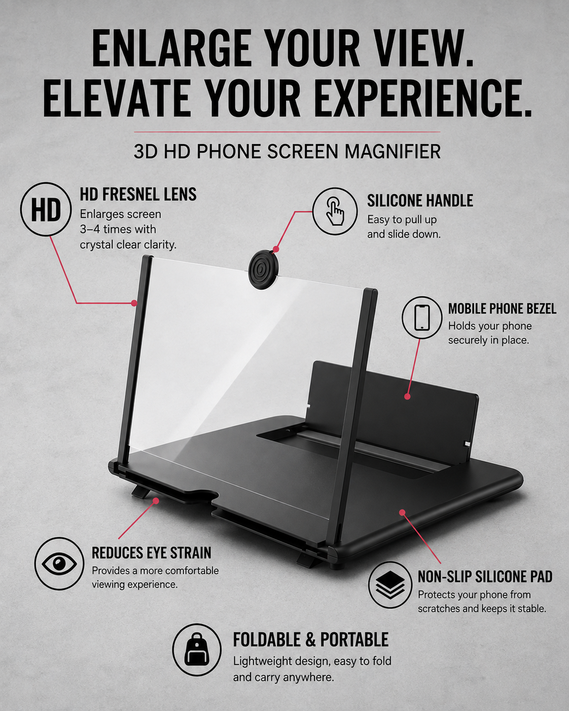 Phone Screen Magnifier 3D HD